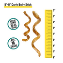 5"-8" Curly Bully Stick Size Chart