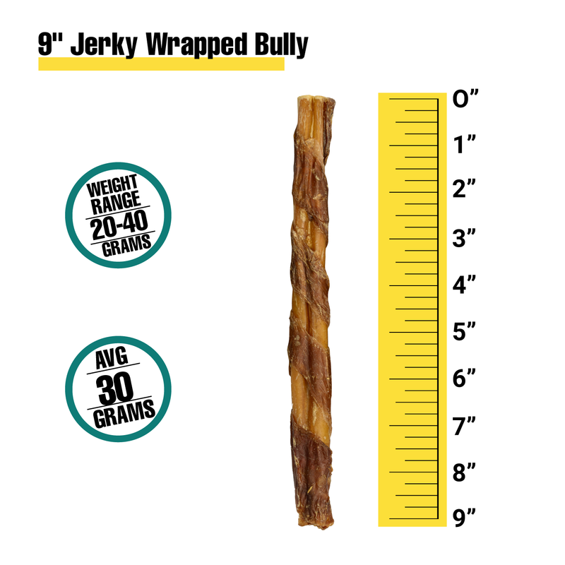 9" Jerky Wrapped Bully
