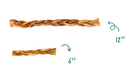 Braided Bully Stick Size Comparison