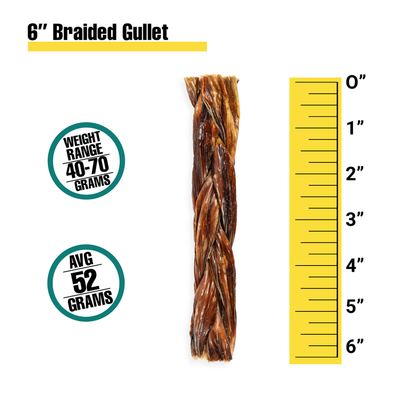 6" Braided Gullet Sticks - Bulk Box