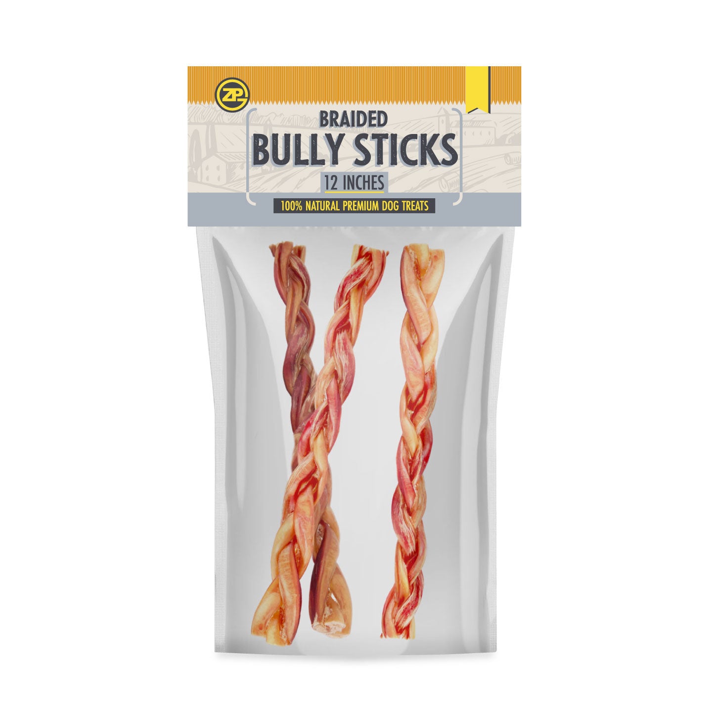 4-5 Inch Braided Bully Sticks - All-Natural Dog Chews for Aggressive Chewers