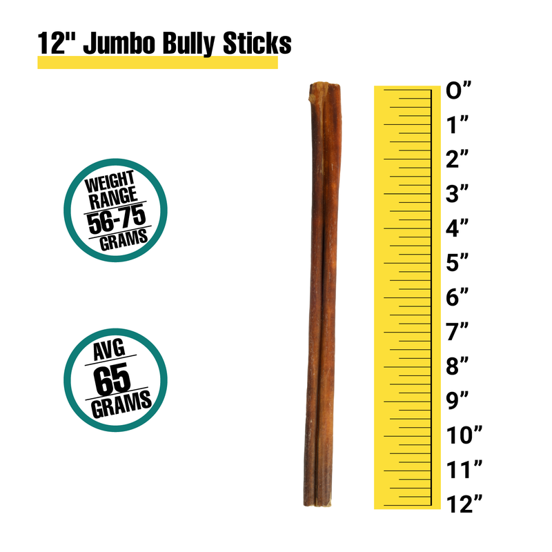 12" Jumbo Bully Sticks - Bulk Box