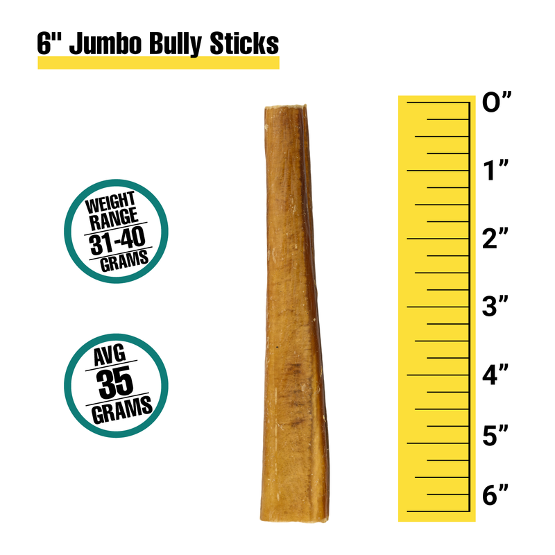 6" Jumbo Bully Sticks - Bulk Box