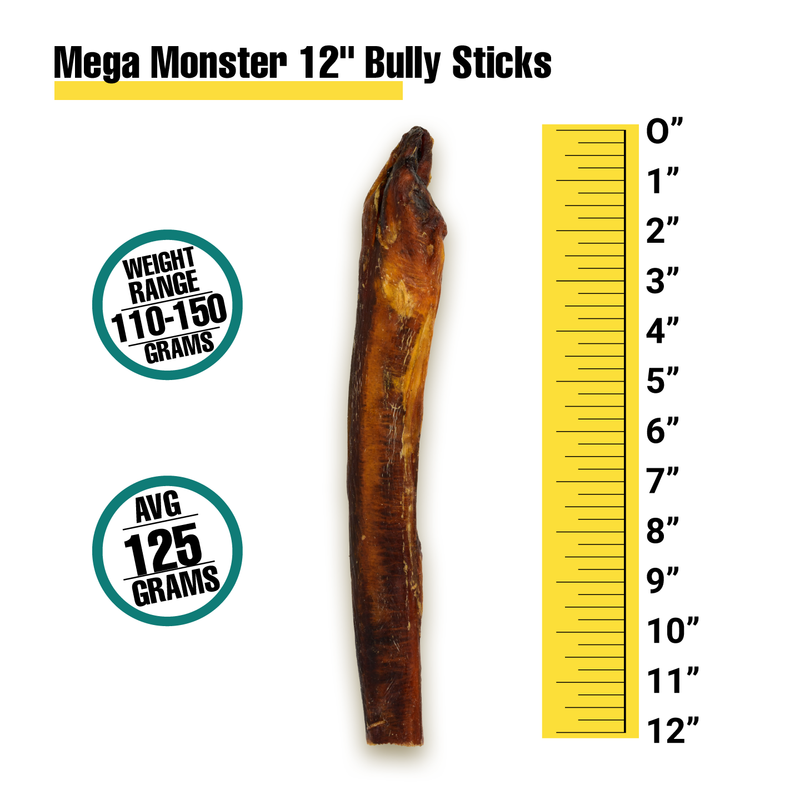 Mega Monster 12 Bully Sticks - Bulk Box