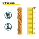 Tripe Twist Dog Chews Size Sheet