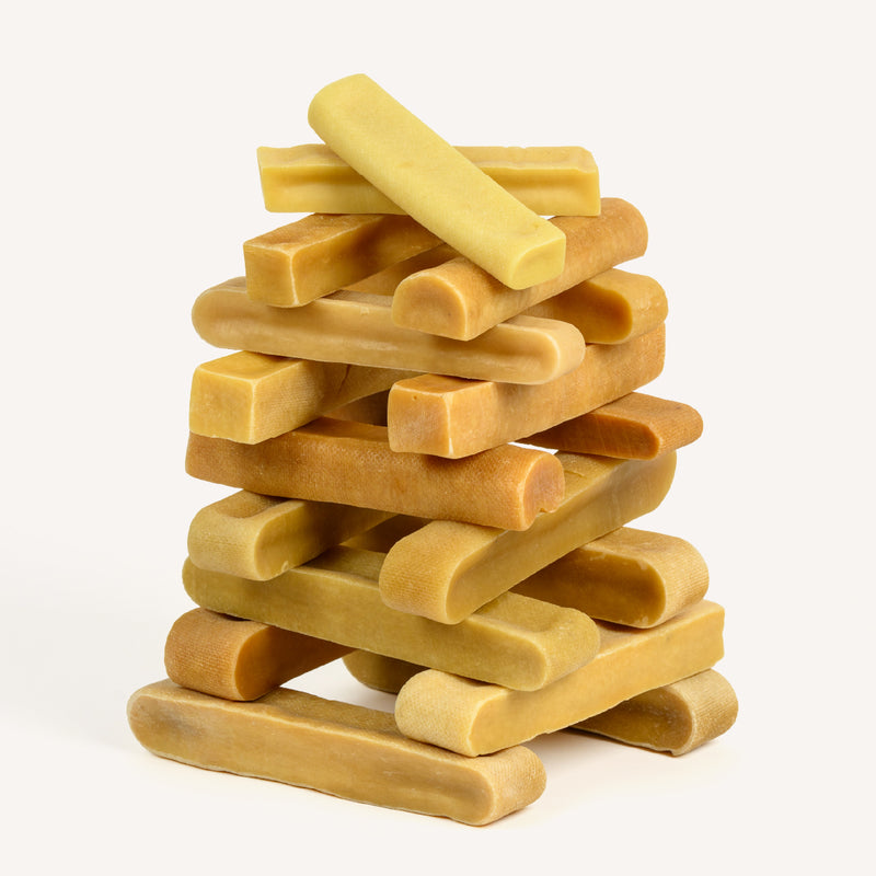 25pc Yak Cheese Dog Chews | Mini To Extra Large Sizes