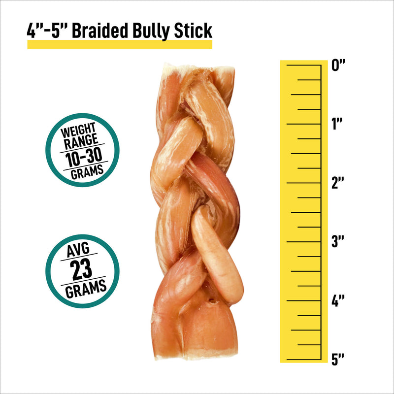 4-5” Braided Bully Sticks - Bulk Box