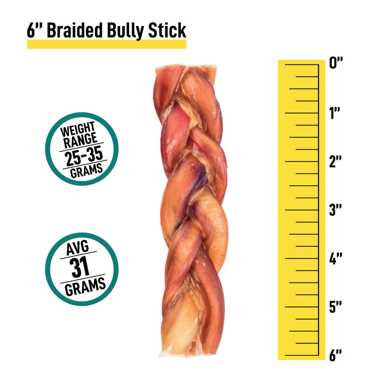 6” Braided Bully Sticks - Bulk Box