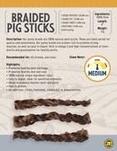 6" Braided Pig Pizzles