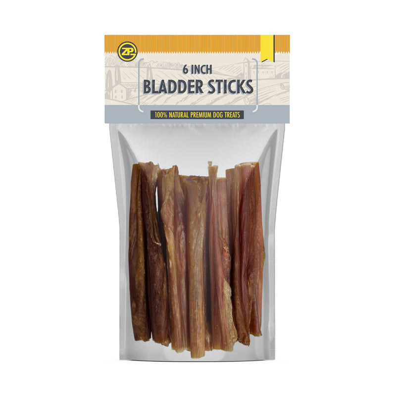 Low Odor Beef Bladder Sticks 6" - 12 Units